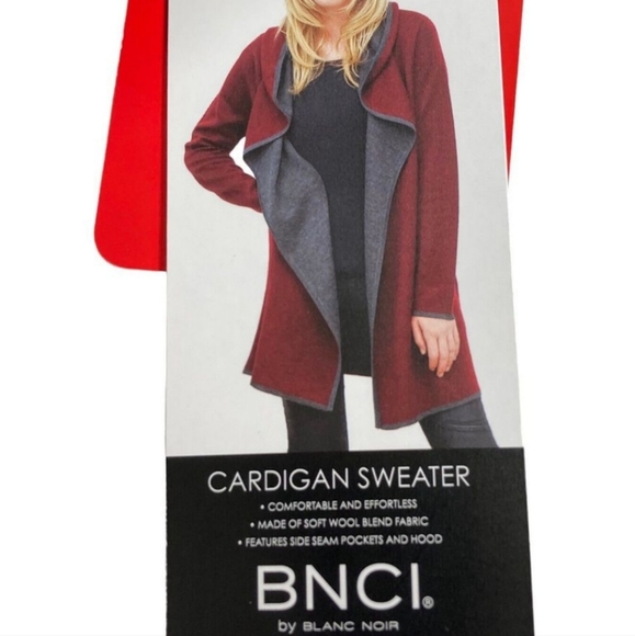 🌺 Like New BNCI Blanc Noir Open Front Sweater Jacket - Picture 1 of 13